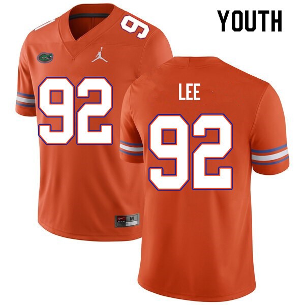 Youth #92 Jalen Lee Florida Gators College Football Jersey Orange